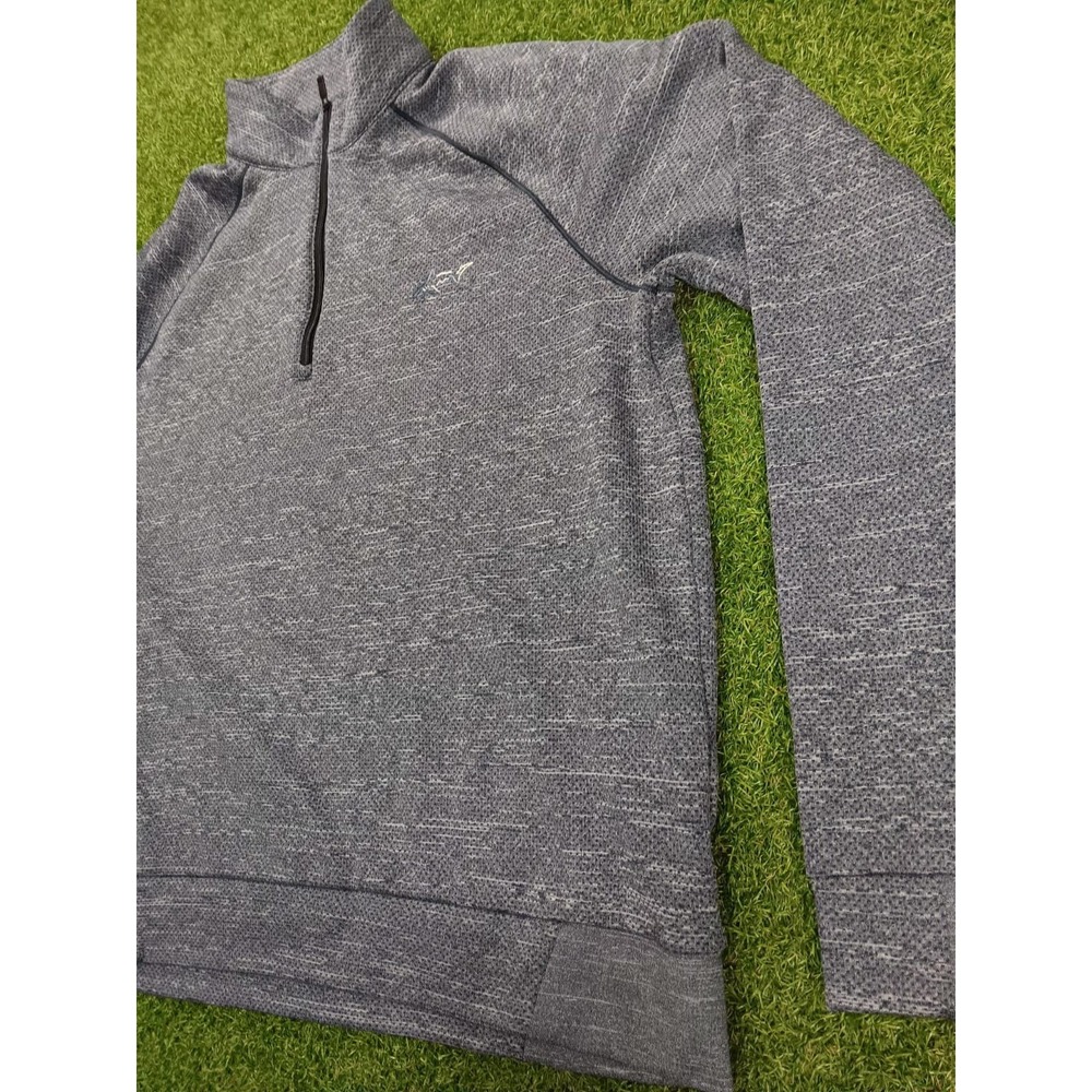 Greg Norman Sweater Men Medium Heather Gray Micro Fleece Lined Mock Neck 1/4 Zip - Picture 7 of 7